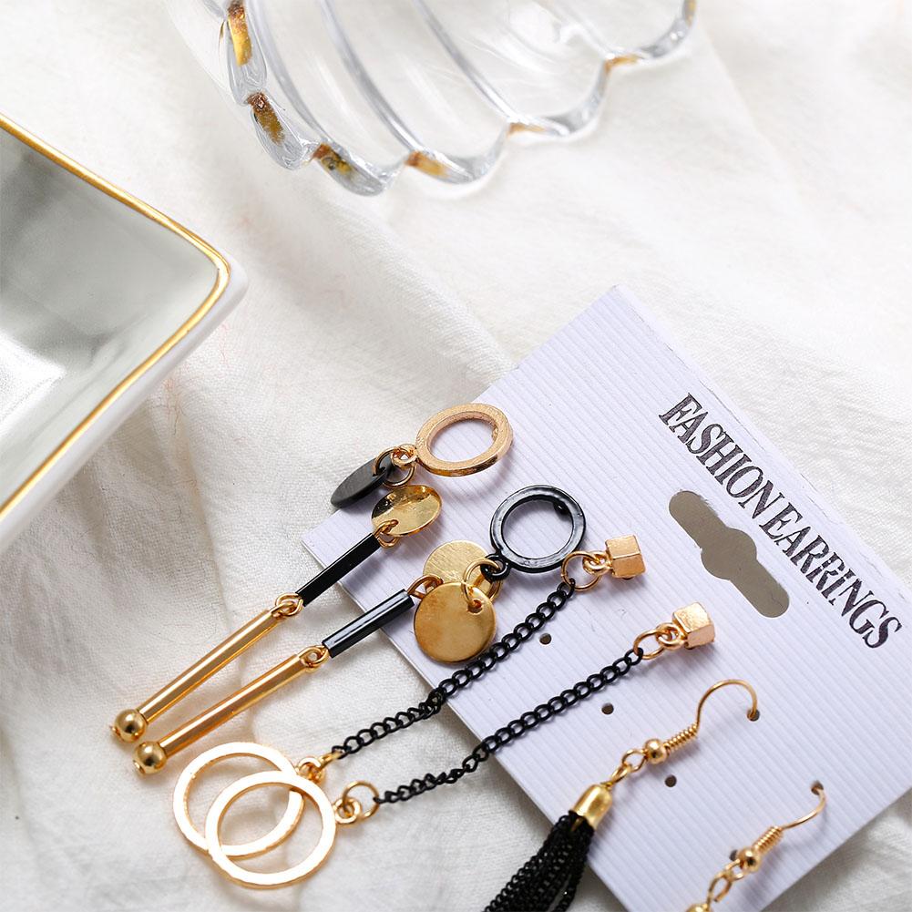 4 Pairs Women Fashion Irregular Fringed Earrings Set