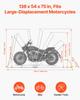 Motorcycle Storage Shelter with Security Lock, 600D Oxford Flip-Up Garage Tent, Heavy-Duty All-Weather Motorcycle Cover with Ventilation Windows,