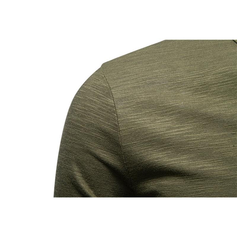 New Design Men's Summer Solid Color T-Shirts Bamboo-Handled Henry Collar Casual Button Short Sleeve Top Tees Hip Hop Streetwears