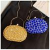 Nuevo bolso de cena incrustado de diamantes Bolso de mano de moda para banquetes para mujer Bolso pequeño para vestido Bolso bandolera de hombro totalmente de diamantes