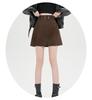 Elegant High-Waist Suede A-line Skirt for Women - Coffee Color, Anti-exposure, Slimming and Hip-hugging, Perfect for Spring and Fall.
