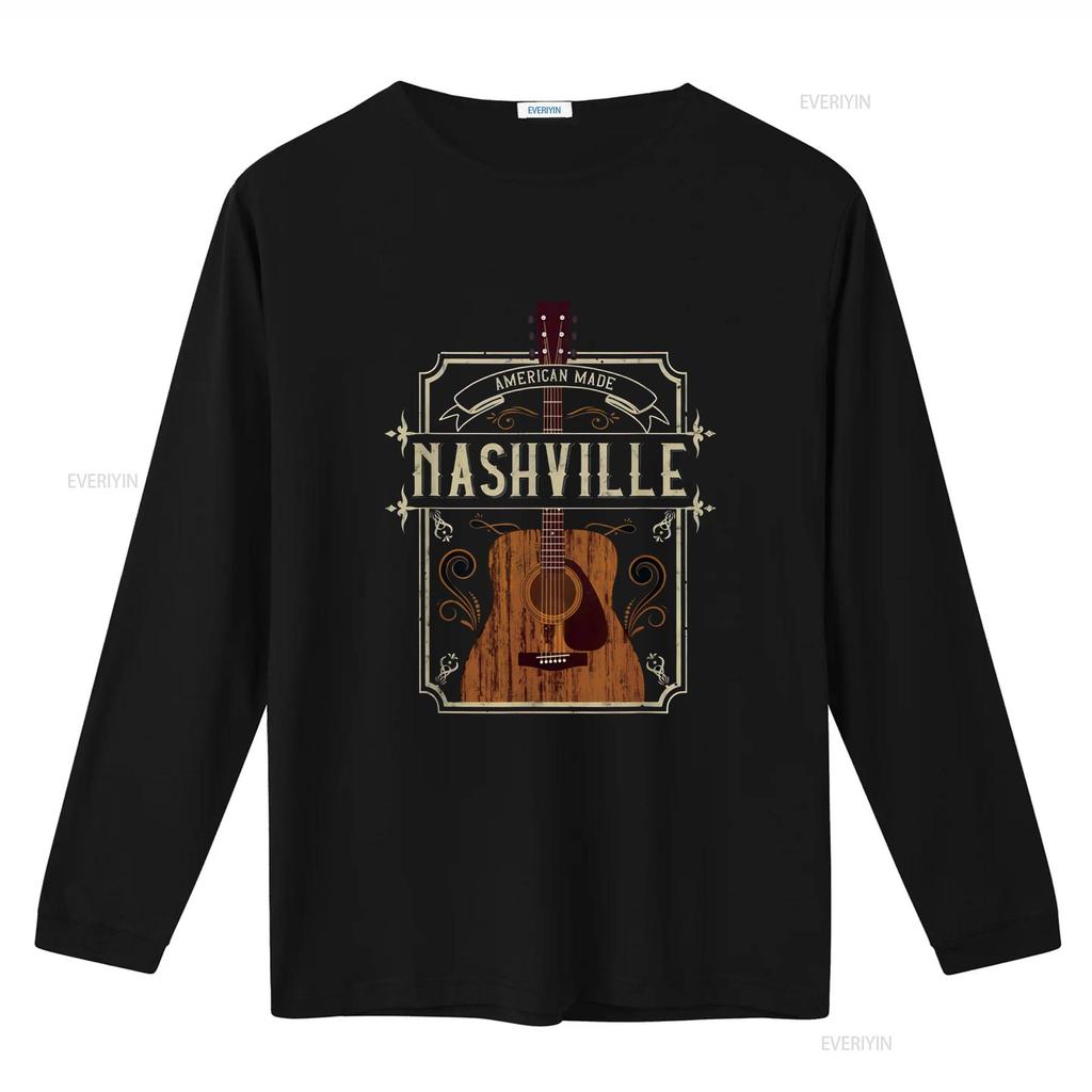 Vintage Guitar Nashville Womens T Shirt Black X Large vintage Washed Casual Breathable homme Versatile Unisex Stretched