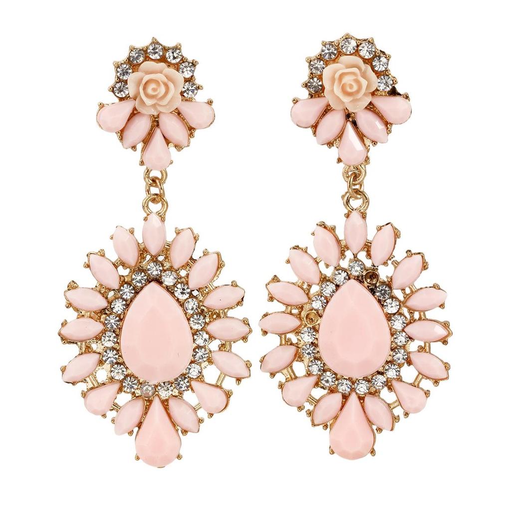 Luxury Baroque Style Crystal Teardrop Earrings for Women