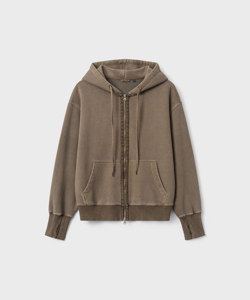 Belier Neo Utility Zip-Up Hoodie - Dyed Brown