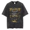 Gewaschenes Vintage Anime One Punch Man Saitama Saitamas Fitnessstudio Lustiges Meme Grafik T-Shirt Herren Damen Fitness Freizeit Übergroße T-Shirts