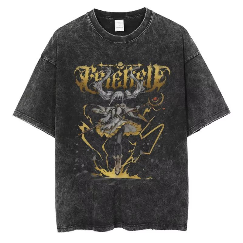 Gewaschenes Vintage Anime One Punch Man Saitama Saitamas Fitnessstudio Lustiges Meme Grafik T-Shirt Herren Damen Fitness Freizeit Übergroße T-Shirts