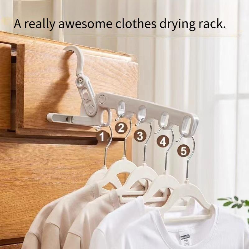 1PC Folding Drying Rack Portable Travel Hotel Drying Hanger Drying Artifact Multi-functional Five-hole Hanger