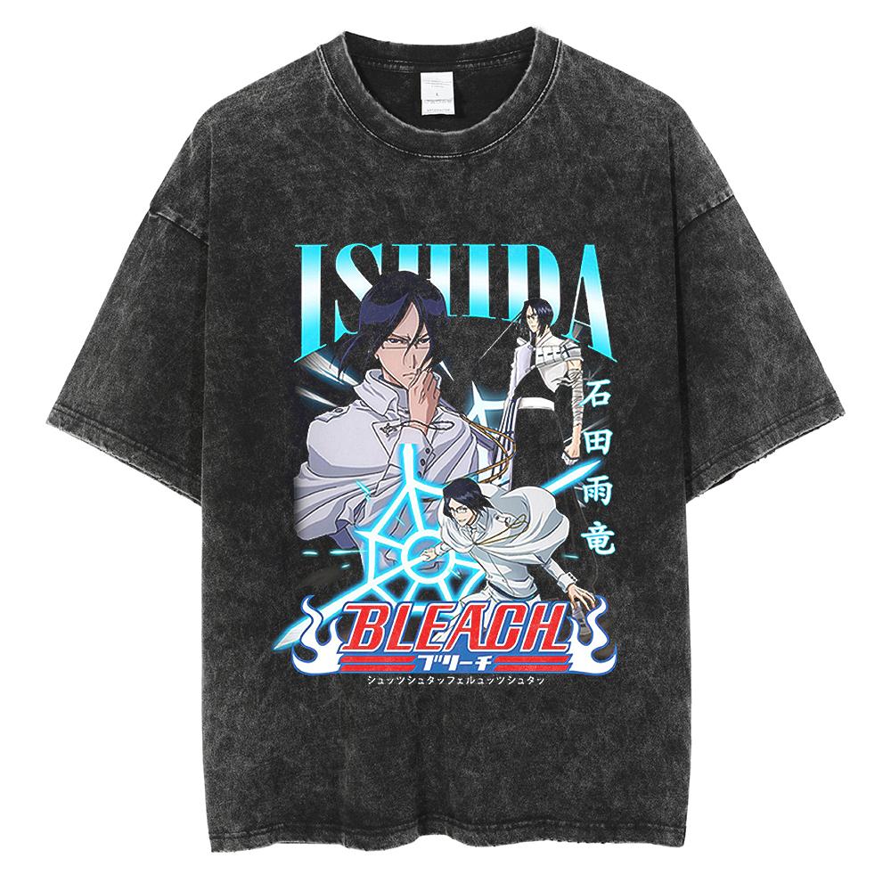 Japonia Anime Bleach Zaraki Kenpachi Graficzny Nadruk T-shirt Męski Damski Koszulki Manga Harajuku Męski Oversize Prany Bawełniany T-shirt