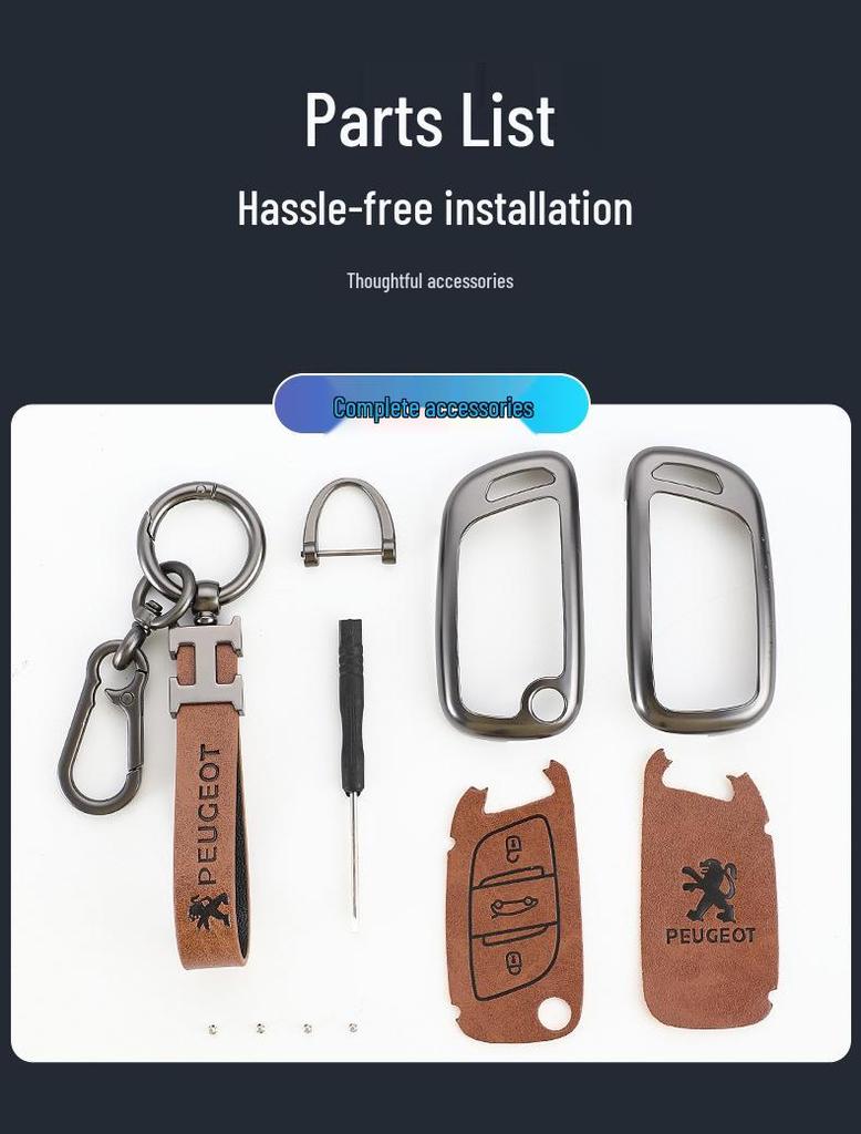 Zinc Alloy Key Cover for Dongfeng Peugeot: Fits 308, 301, 408X, 308S, 3008, 2008, 508 Models