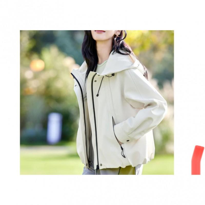 2026 Womens Lightweight Hooded Short Coat Loose Fit Casual Jacket