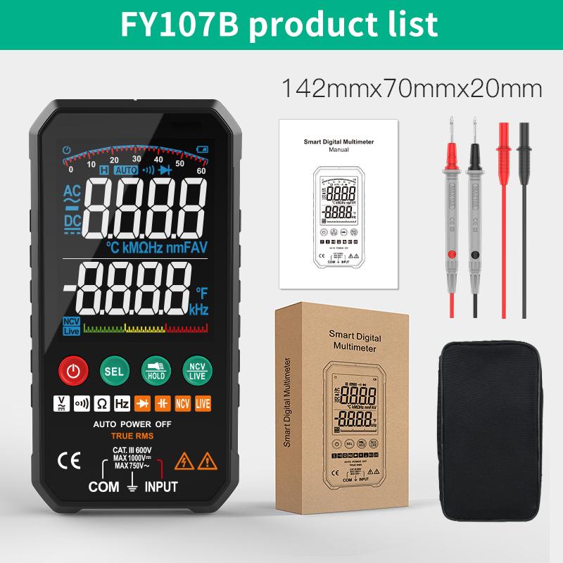 MASTFUYI Auto-Ranging Digital Multimeter High Precision 6000 Counts True RMS Tester Capacitance Ohm Hz Test Electrician Tools