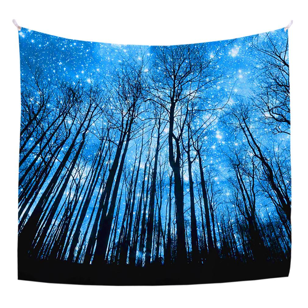 Blue Dream Forest Wall Hanging Bedroom Wall Fabric Living Room Decoration Fabric Background Cloth Hanging Cloth Wall Carpet