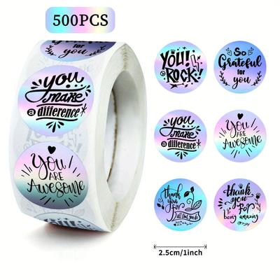 500 unidades/Rolo Adesivos de Fontes de Arte com Linguagem Motivacional a Laser para Guitarra Skate Garrafas de Água Para-choque Capacete Snowboard Laptop Capa de Telefone Geladeira