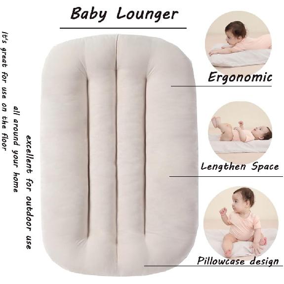 Baby Lounger,Baby Lounger Pillow,Baby Lounger Nest Cover for 0-12 Month (Mist Blue)