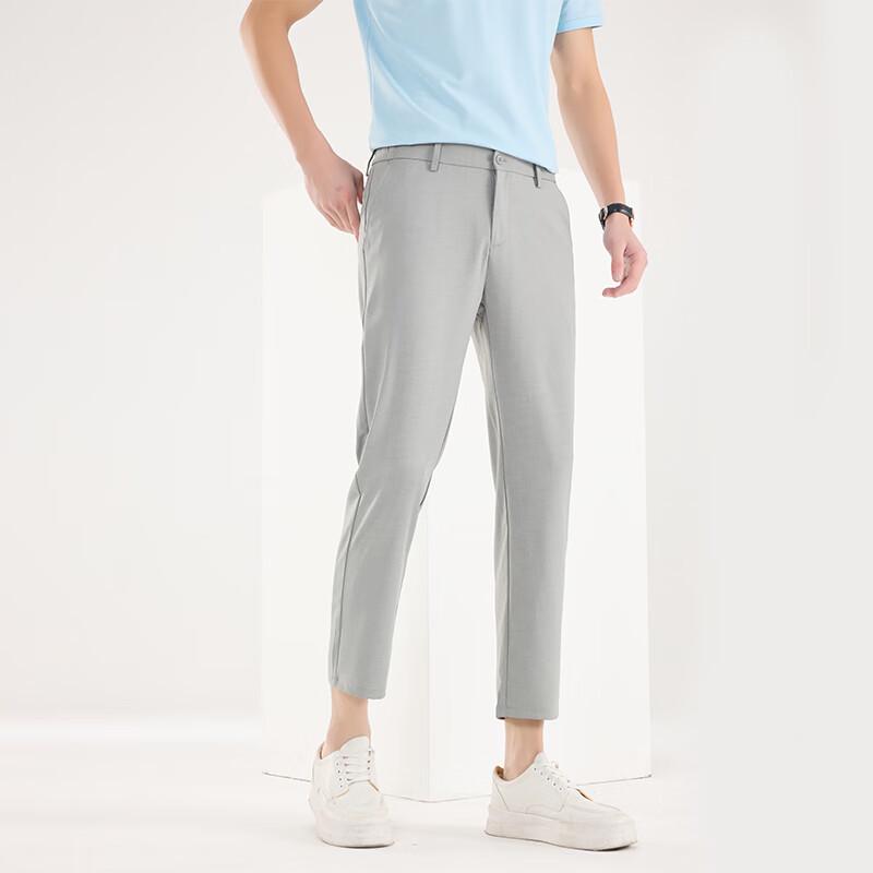 Men's Casual Elastic Waist Cropped Pants