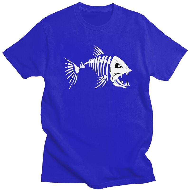 Custom Fish Bone Fishing Skeleton T Shirt for Men Tshirt Tees Tshirt Loose Fit