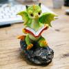 Yousheng Dragon Figurine Cute Resin Dragon Reading Statue Miniature Fairy Garden Ornaments for Terrarium Micro Landscape DIY Crafts