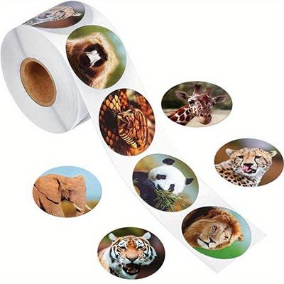 500 Pcs/roll Zoo Animals Cartoon Stickers Classic Sticker Sticker Pattern Lion Sticker