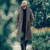 Herren Karriertes Woll-Zweireihiges Mittellanges Sakko - Herbst/Winter Stil