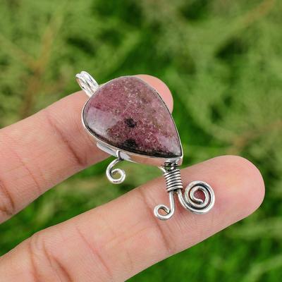 Rhodonite Gemstone Pendant Antique Jewelry 925 Sterling Silver Pendant Handmade Pendant Engagement Gifts For Her