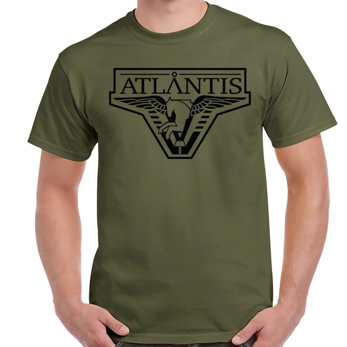 Stargate Atlantis Pegasus Logo Military Green Adult Shirt XL