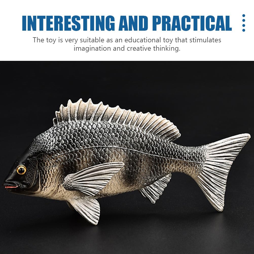 EXCEART Sea Bream Figure, Fish Model, Decorative Black Figurine, Simulation Toy