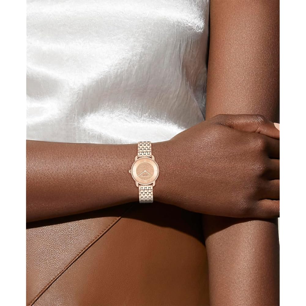Coach ELLIOT Women's Watch Rose Gold Dial Stainless Steel Band 14504371