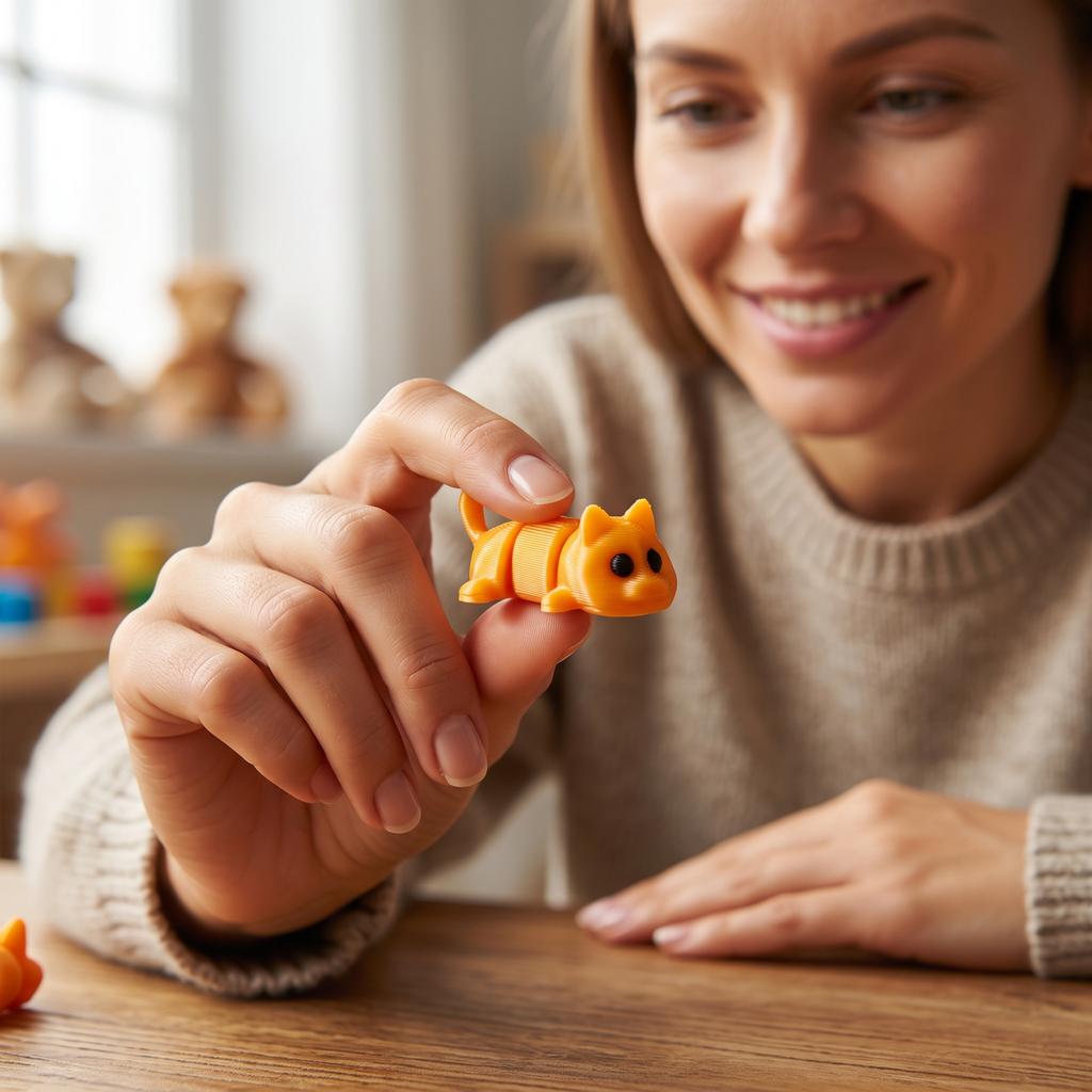 3D Printed Articulated Toy for Kids with Movable Joints, Cute Collectible Animal Figure