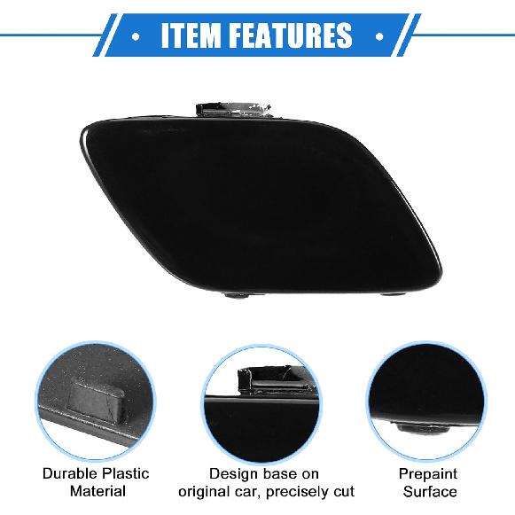 Car Tow Hook Eye Hole Cover Cap Compatible for BMW E92 Coupe E93 2007-2010, Durable Plastic Black Front Right