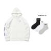 Li Ning Letter Logo Print Fashion Thermal Fleece Lined Hooded Cardigan Sweatshirt Unisex YWDV541-1