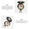 360° Vintage Bronze Pocket Direction Finder, Portable Metal Mini Navigator for Outdoor Hiking Camping Navigation Adventure Travel Use