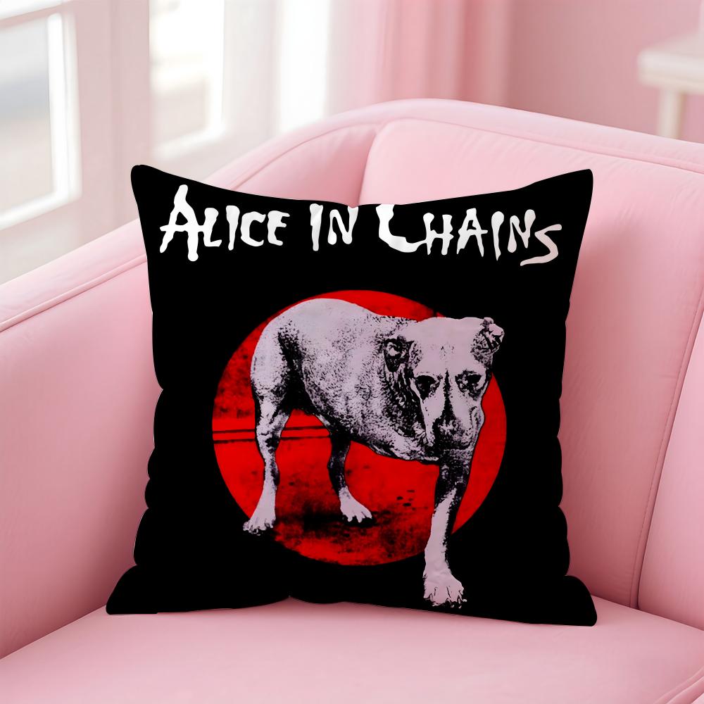 A-Alice In Chains Band Cushion Cover Comfortable Reversible Pillow Cover Ideal For Car Sofa Bedroom & Beyond