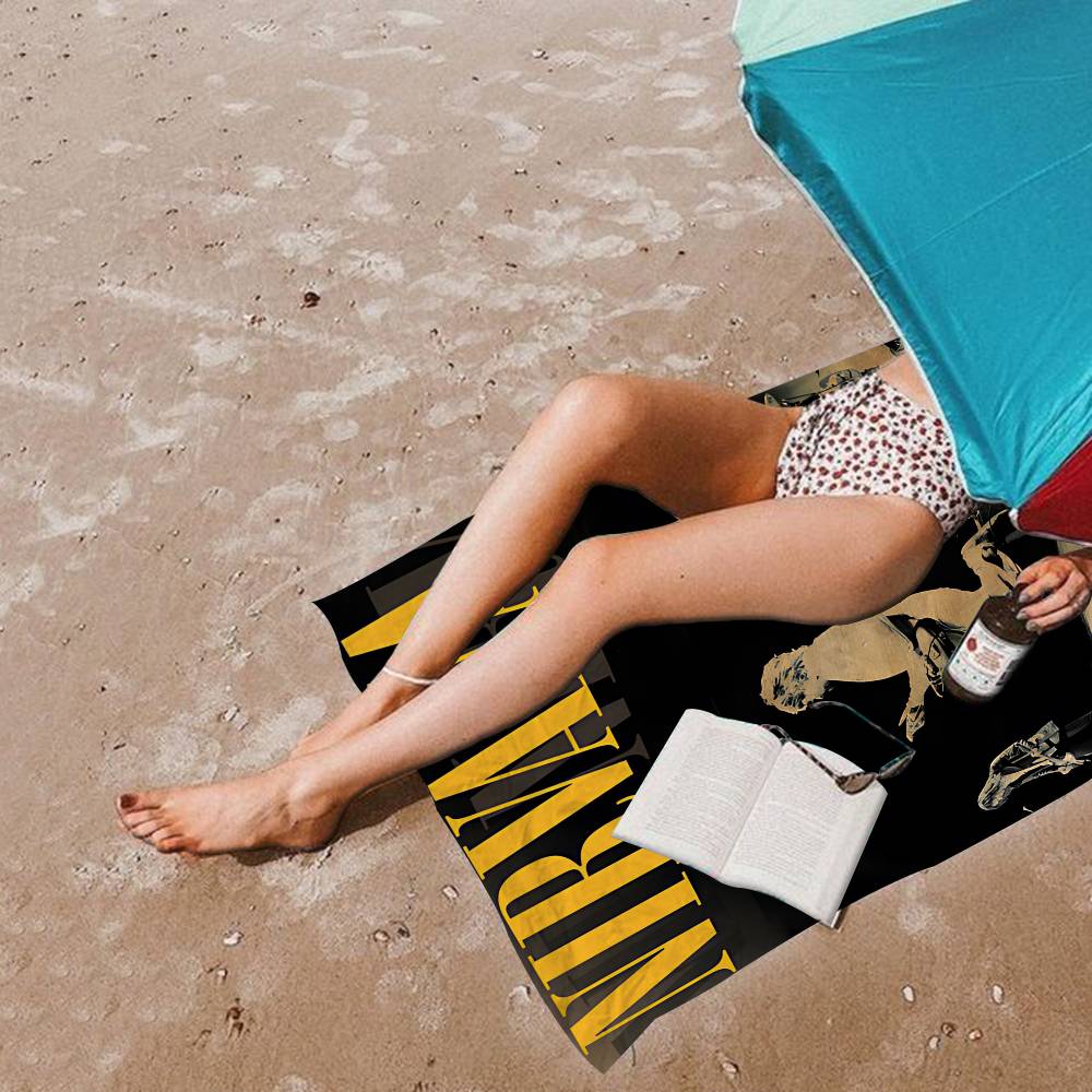 Band Hot N-Nirvana Microfiber Printed Beach Towel Mountain Climbing Yoga Beach Swimming Running Absorbent Soft Towel