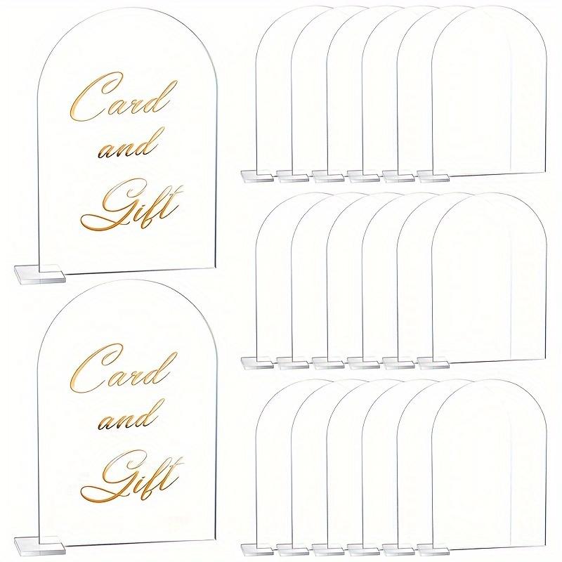 1Set (5Pcs) Reusable Acrylic Wedding Place Cards - Blank with Stands, Ideal for Seating & Banquet Tables