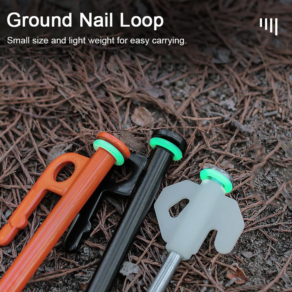 Outdoor Camping Zelt Erdnagel Leuchtschlaufe Silikon O-Ring Fluoreszierende Schlaufe Nachtangeln