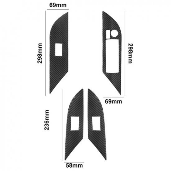 4Pcs Carbon Fiber Interior Door Control Cover Trim For Toyota Hilux 2015-