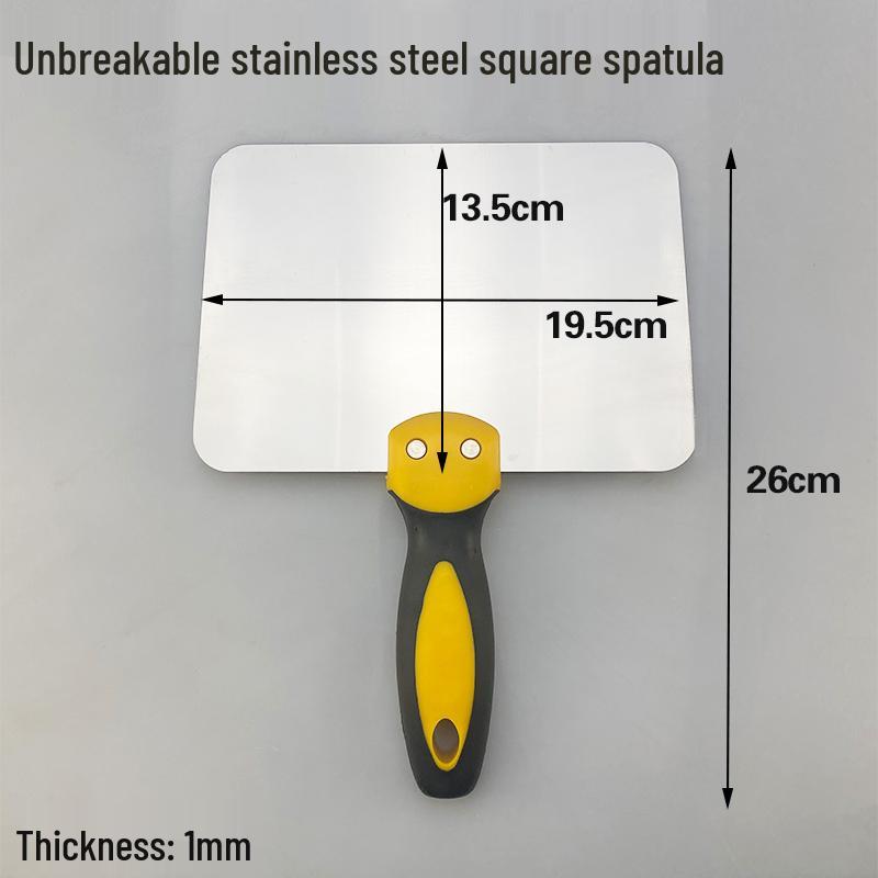 Stainless Steel Gray Curved Fan-Shaped Spatula and Putty Scraper with Thickened Handle - Free Shipping