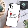 Cool Red Wine Glass Phone Case For iPhone 16 Pro 11 12 13 14 15 Pro Max Mini XS X XR 7 8 16 Plus Cover Coque