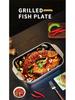 Stainless Steel Grilled Fish and Seafood Pan with Lid and Handle