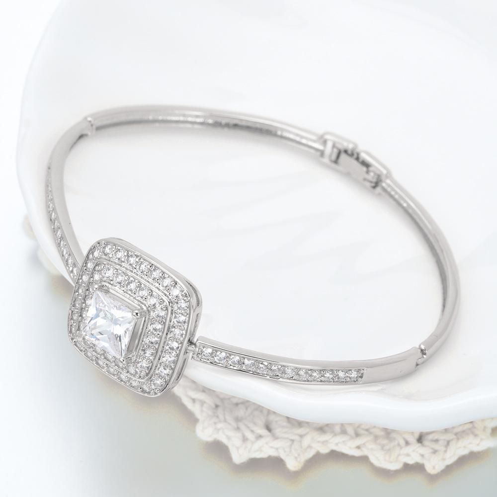 Romantic Rose Gold Plated Women's Bracelet with AA Cubic Zirconia