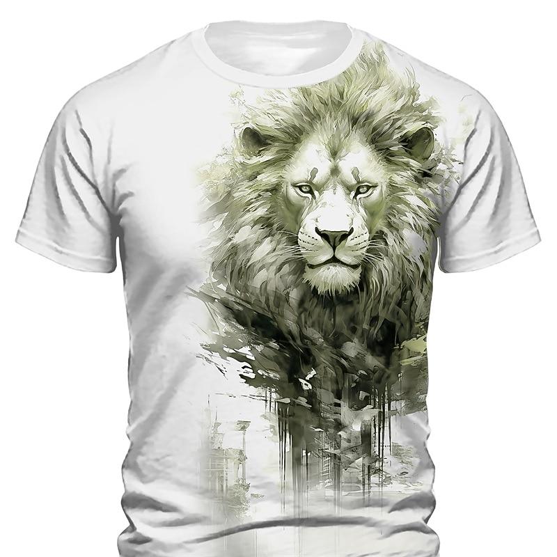 Men's Graphic Animal Wolf T Shirt Tee Top Short Sleeve T Shirt 3D Print Crew Neck Shirt Designer Retro Vintage Casual Sports Outdoor