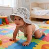 Boy Children Striped Lacing Fisherman's Cap Girl Baby Solid Casual Sunscreen Hat Infant Cotton Caps Kid Windproof Basin Hats
