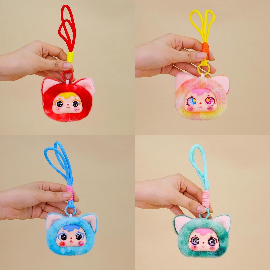 Cat Head Cute Plush Keychain Toy Children Backpack Decoration Gifts Festival