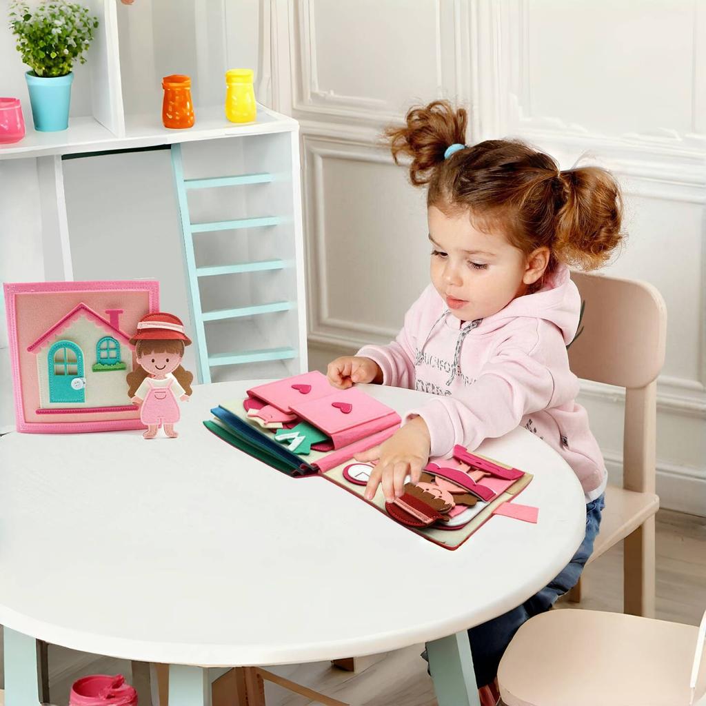 Leises Filzbuch Montessori Sensorisches Beschäftigungsbrett Für Frühes Aktivitätslernen Buch Kleines Puppenhaus Handgemachte Filzbücher Für Reisen