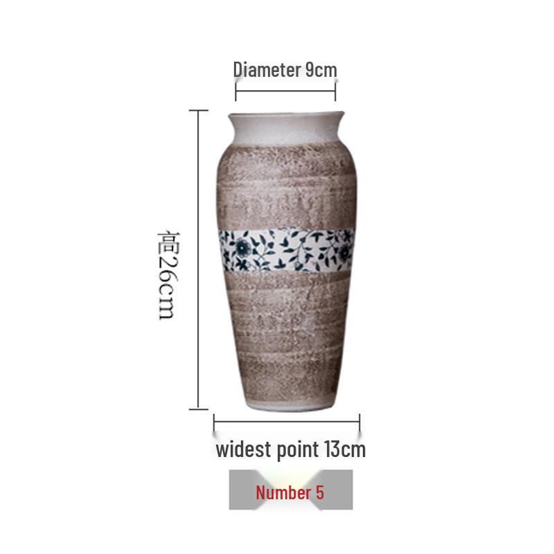 Modern Minimalist Chinese Pottery Vase for Floor Standing Dried Flower Arrangements