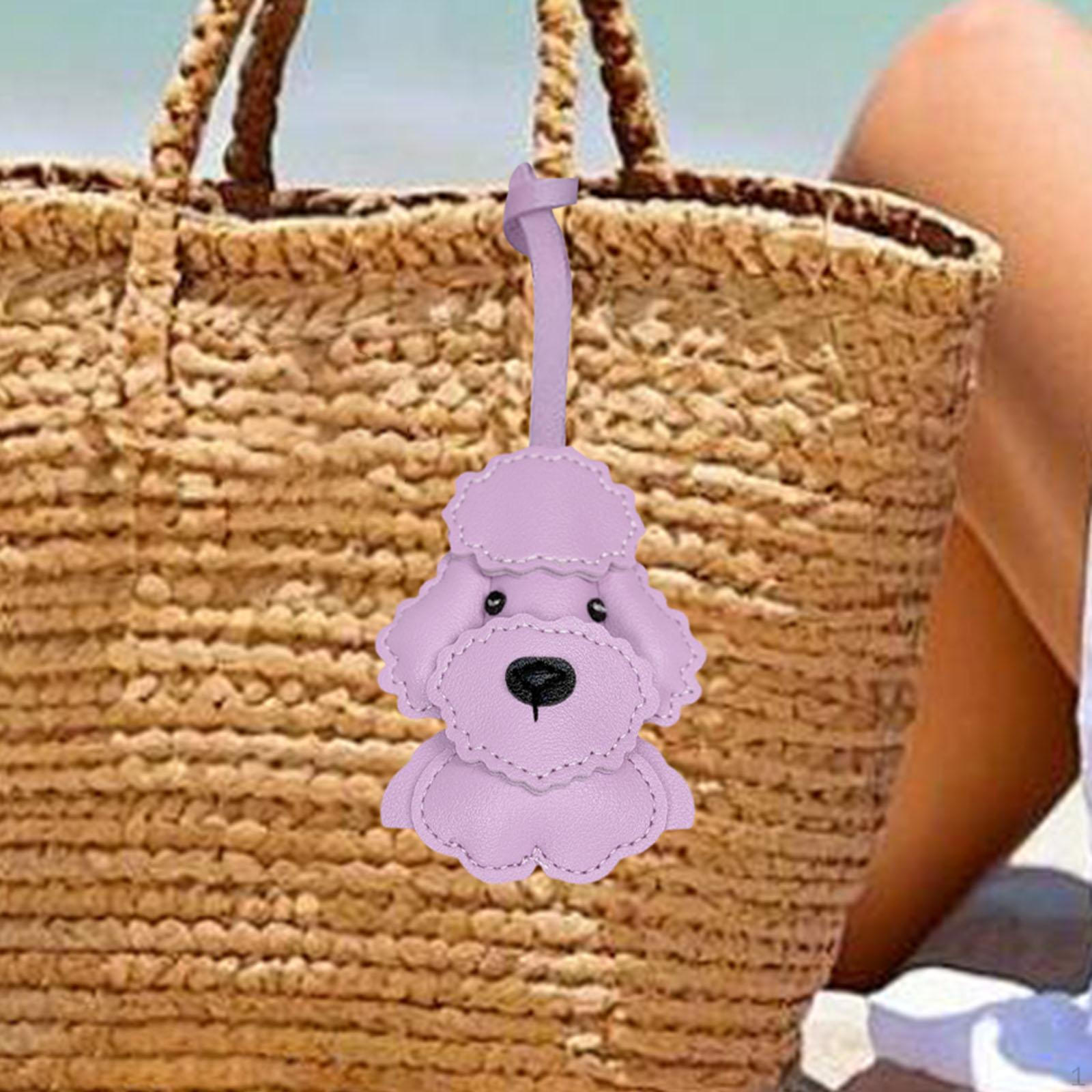 

Брелок для ключей в виде плюшевого щенка, очаровательный брелок с щенком, уникальная подвеска, шарм для сумки фиолетовый