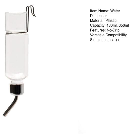 Automatický dávkovač vody pro domácí mazlíčky Hamster Cat Klec Závěsný Bez kapání Krmítko na vodu 180ml 350ml Průhledná láhev s nerezovou tryskou pro malá střední domácí mazlíčky