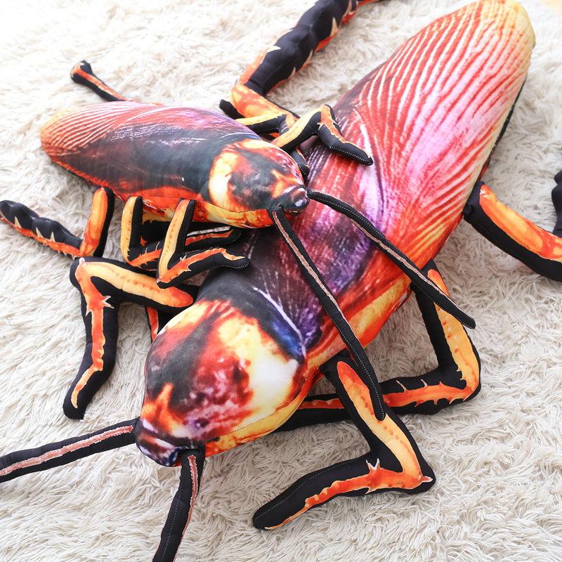 55-120cm New Creative Big Simulation 3D Cockroach Plush Toy Insect Pillow Realistic Stuffed Cushion Birthday Gift Cartoon