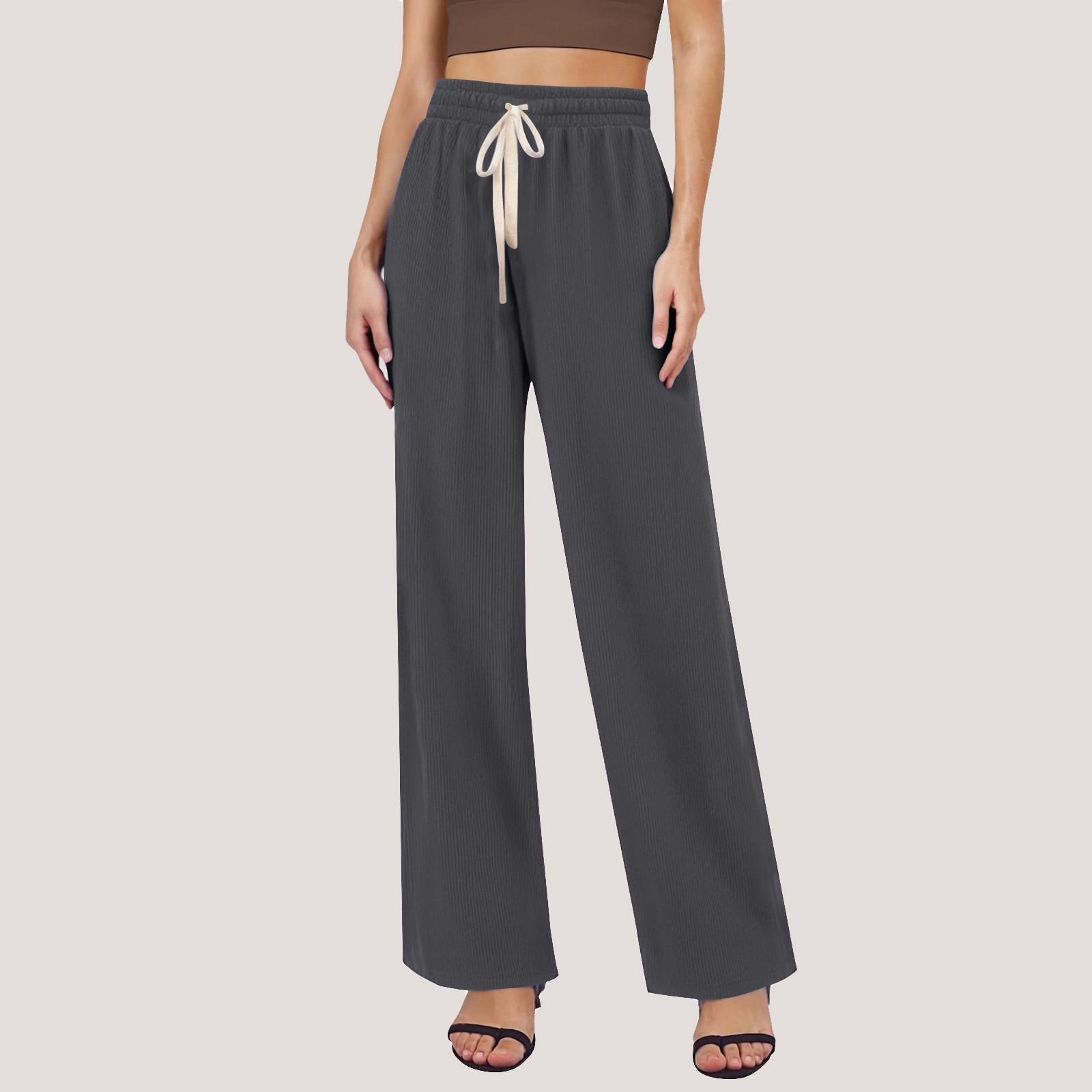 

Женские широкие брюки с карманами, легкие, с высокой талией, свободные, укороченные брюки с поясом One Size