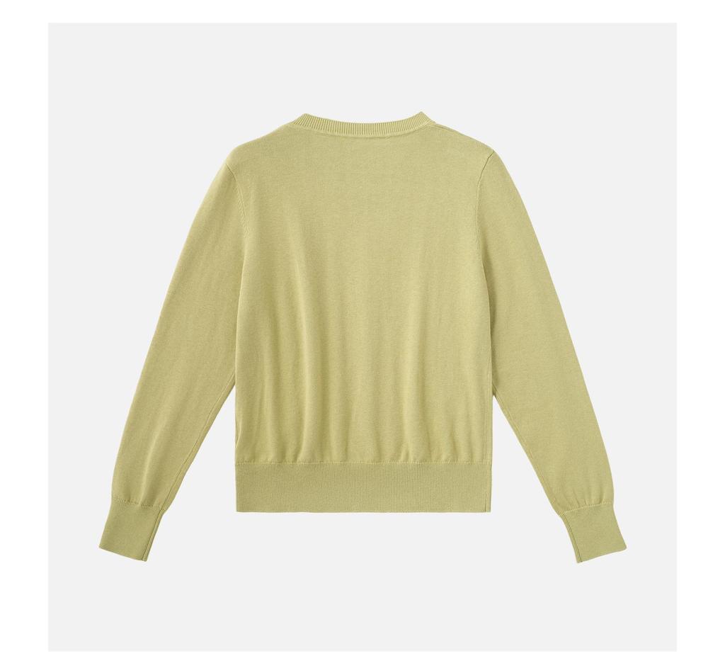 2025 Autumn Women's Minimalist Solid Knitted Cardigan - Casual Crew Neck Long Sleeve Cashmere Sweater 